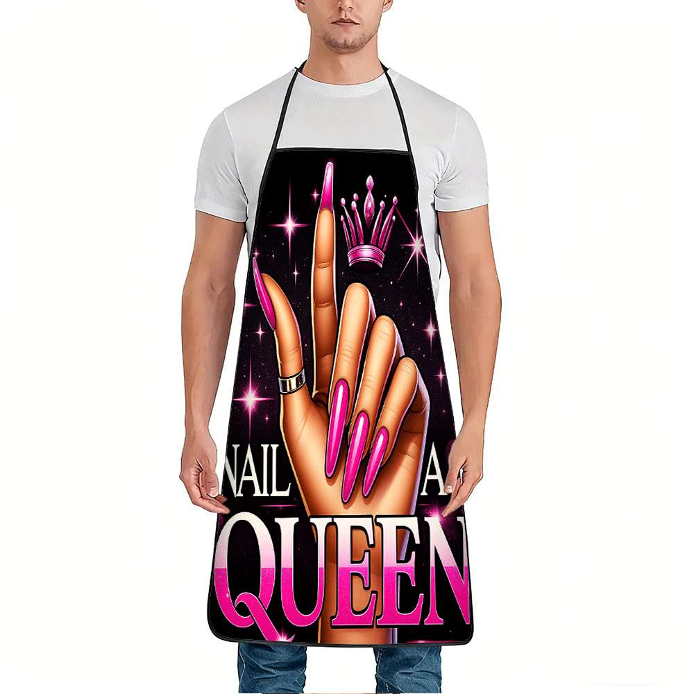 Nail Art Queen - 1 trendy schort met nail art-thema,