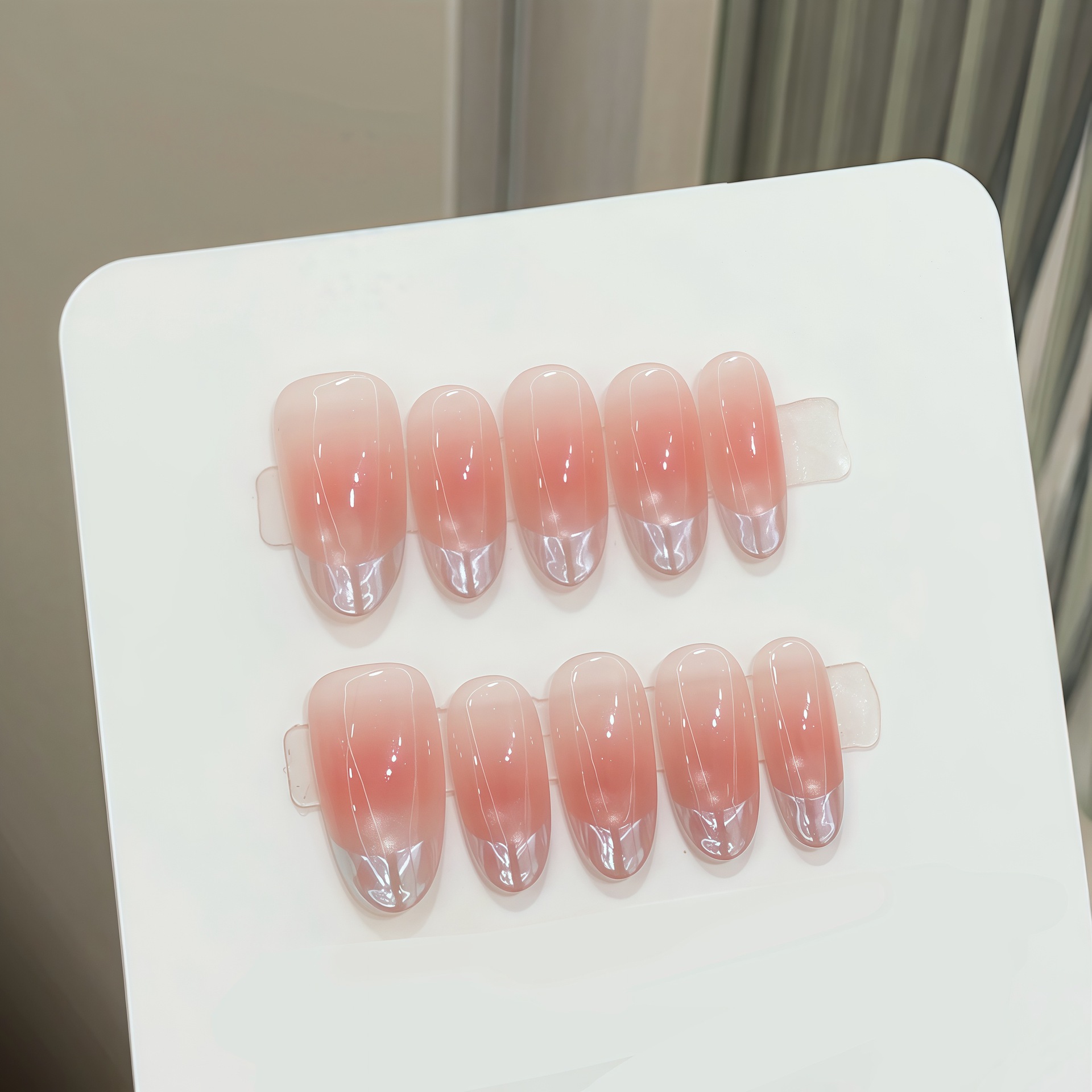 Nail Art Ideas - 10 stuks pure handgeperste ovale nagels,