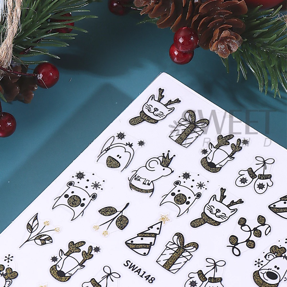 1 stuk glanzende cartoon kerst - Nail Art Xmas Simple recensie en prijs