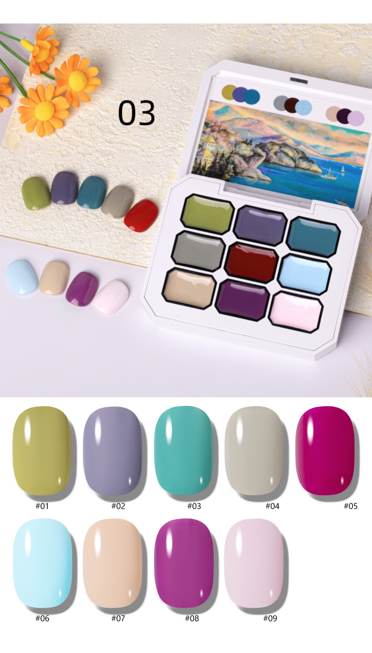 1pc 9-Grid Kleur Schildergel H - Nail Art Gel Polish recensie en prijs