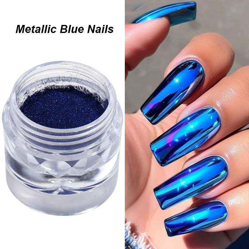 Koninklijk blauw chroom spiege - Nail Art Queen recensie en prijs