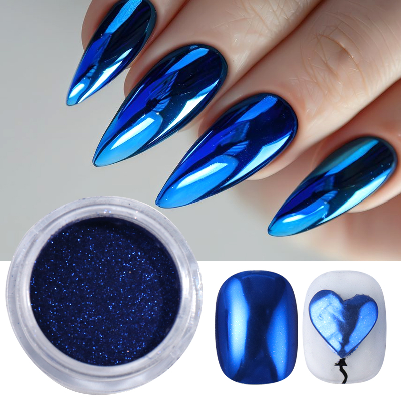Koninklijk blauw chroom spiege - Nail Art Queen recensie en prijs